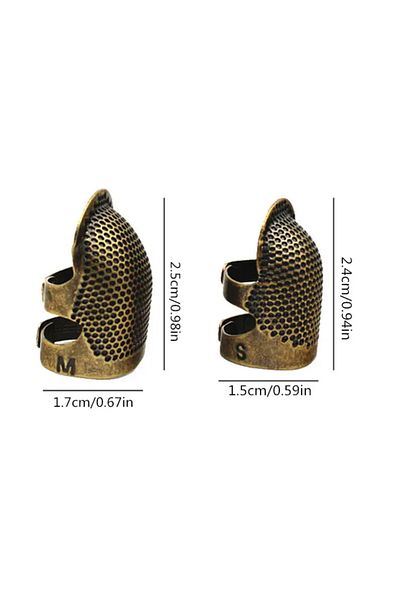 Choice Bronze Color 2pcs Vintage Adjustable Thimble Hand Sewing Thimble Ring Home Non-slip Needle Press Fin