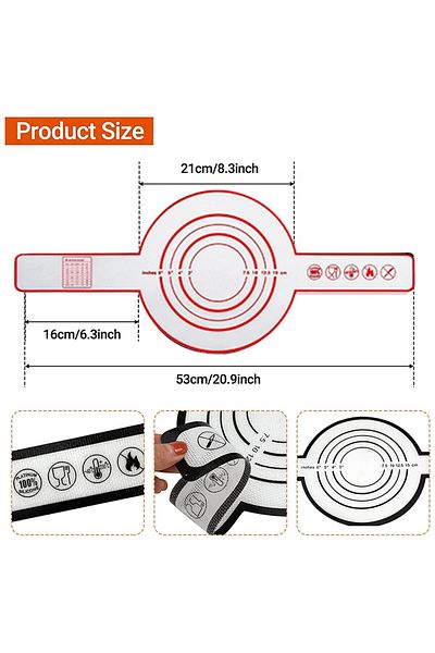 Choice Red Bread Mat 53x21cm 1pc 53x21x0.04cm/20.9x8.3inch Silicone Bread Mat,long Handled Heat Resistant B