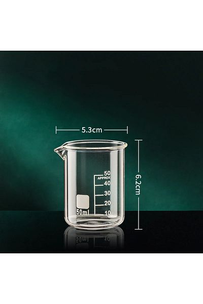 Choice 50ml Transparent High Borosilicate Glass Measuring Cup Clear Scale Cup Laboratory Beaker Kitchen Too