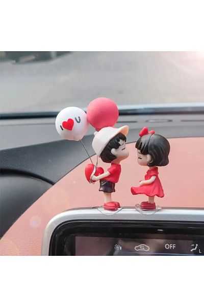 Choice Red Clad Couple Car Cute Cartoon Couples Action Cartoon Car Dashboard Decorations Lovely Kiss Car D