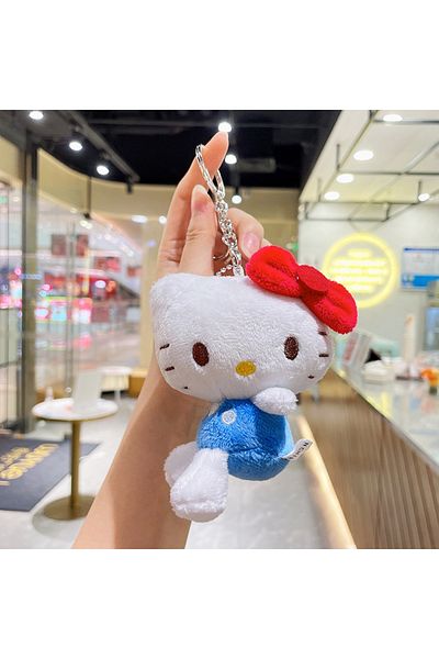 Choice A Sanrio Hello Kitty Plush Keychain Melody Cinnamoroll Pompompurin Stuffed Soft Doll Key Ring Plush.