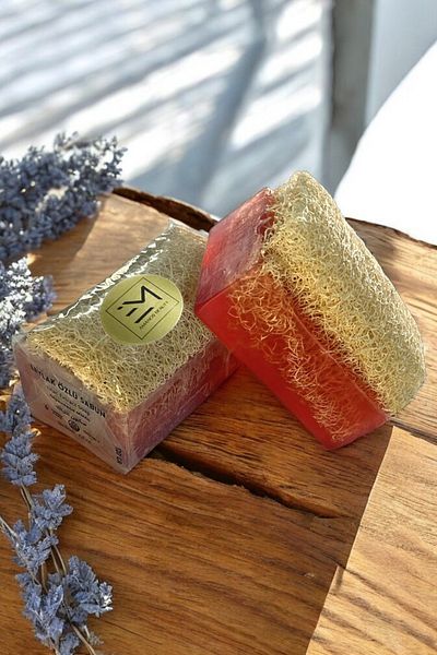 EM AMANOS BEAUTY Natural Pumpkin - Fibrous Lilac Extract, Soap That Even Its Tone, Soothes Skin, Provides a Feeling of Freshness and Revival