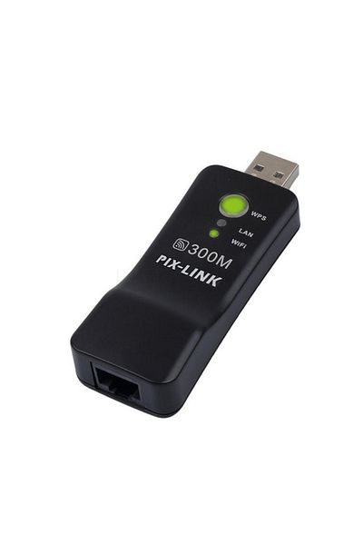 Choice Pixlink Wireless Usb Universal 300mbps Wifi Adapter Rj-45 Port Ethernet Network Bridge Repeater C...