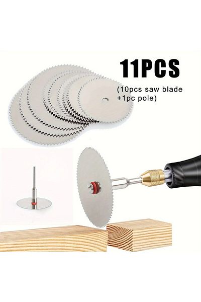 Choice Silver 11pcs Micro Circular Saw Blade Accessory Electric Grinding Cutting Disc Metal Cutter Rotary T