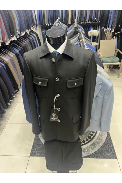 MASSARO Darkesim takım elbıse Kravat hediye