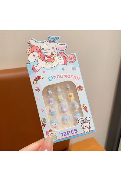 Choice Cinnamoroll Sanrio Children Nail Patch Hellokitty Cinnamoroll Kawaii Removable Handmade Wear Nail Ex