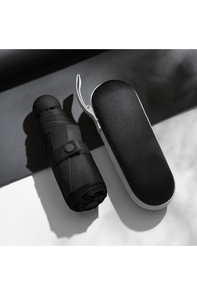 Choice Black Mini Foldable Umbrella Uv Protection Mini Sun Umbrella Dual Use Portable Box To Store Sunshade