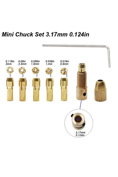 Choice 3.17mm Mini Chuck Mini Drill Chuck Collet Set For Electric Motor Shaft Fit Micro Twist Drill Brass C