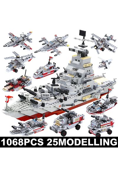 Choice No Box Navy War Chariot Ship Army Boat Plane Model Warships Building Blocks Compatible With Lego Con