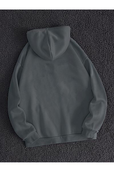 De Carte N:Ow Printed Off-Shoulder Oversize Unisex Hooded Seasonal Sweatshirt
