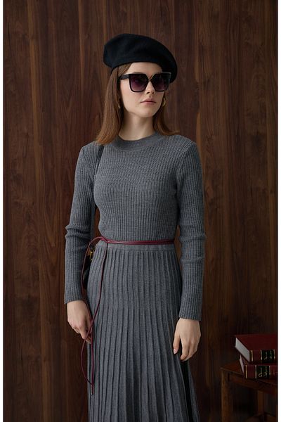 Fatma Atasoy Tie Belt Claret Red
