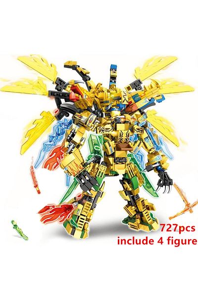 JAKI Without Original Box New 4in1 Series Golden Dark Bat Pterodactyl Dragon Season 15 Building Blocks Cl