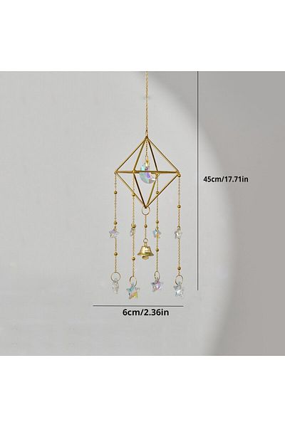 Choice A 4020 1 Piece, Colorful Metal Rainbow Star Moon Wind Chimes, Sun Catcher Outdoor Window Home Decora
