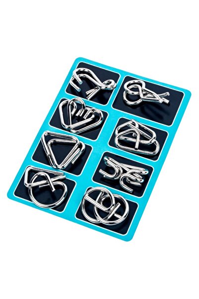 Choice Blue 8Pcs/Set Metal Montessori Puzzle Wire IQ Mind Brain Teaser Puzzle...