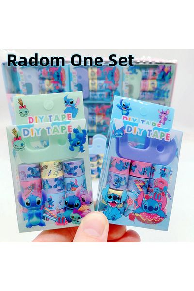 Choice Random One 12pcs Stitch Anime Figure Sticker Diy Masking Adhesive Washi Tapes Stickers Children Scho