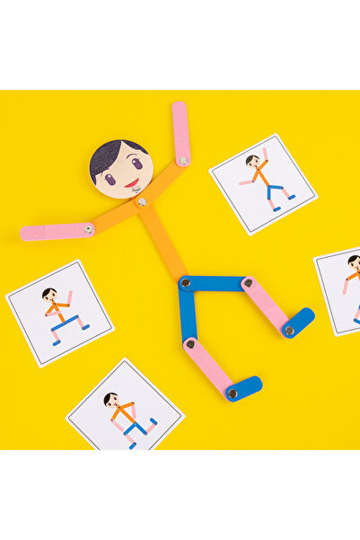 Choice ألعاب ألغاز مونتيسوري للأولاد، مصنوعة يدويًا، وضعية رياضية مع 24 بطاقة مزدوجة الجوانب للأطفال من إنتيليج