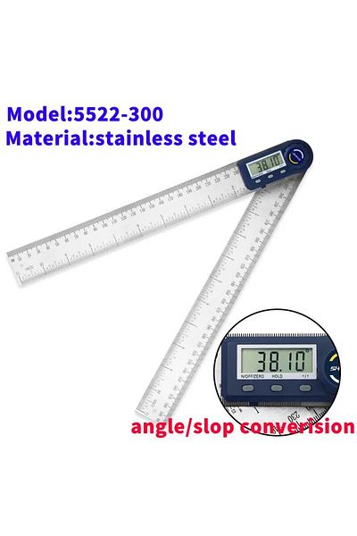 Shahe 5522-300 منقلة رقمية واسعة 0-200/300 مم، مسطرة زاوية، مقياس الزوايا الإلكتروني، محدد زاوية