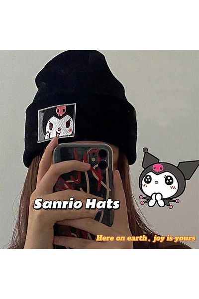 Choice Sanrio Kuromi Winter Warm Knit Hat Cartoon Hello Kitty Cinnamoroll Melody Soft Comfortable Ski Cy...