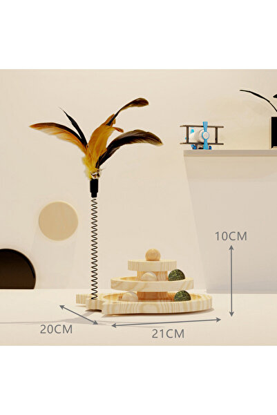Choice طاولة دوارة خشبية بمستويين، 2/3 مستويات، برج ألعاب القطط الأليفة، مسار...