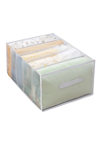Choice White Large Capacity Quilt Cover Storage 5 Grids Bed Sheet Down Jacket Bath Towel Organizer Mesh Com