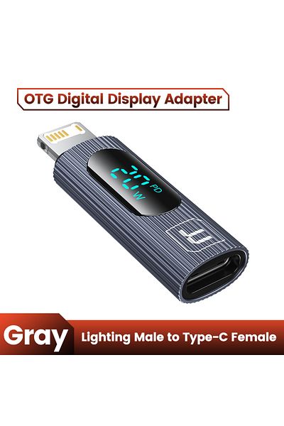 Choice Gray Toocki Usb 2.0 Display Otg Adapter Pd 20w Fast Charging Lightning Male To Type C Female Connect