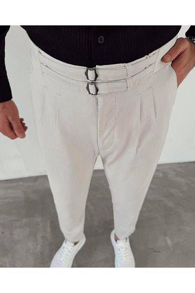 MODA Gabardin Classic Italian Design Double Belt Pant