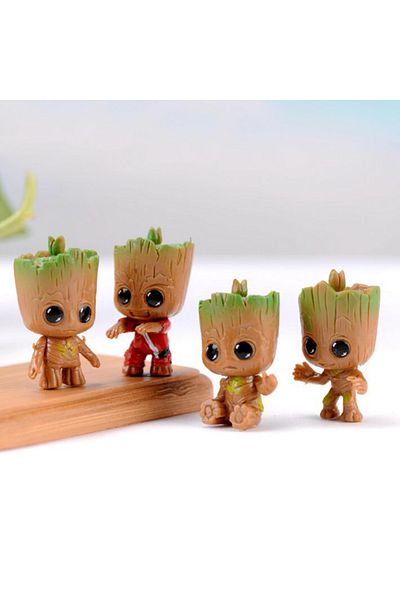 Choice 4pcs/set Marvel Guardians of The Galaxy Avengers Tiny groot Cute Baby Tree Man Model Figure Toys 5cm
