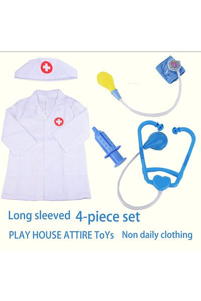 Choice Long blue Children'S Family Doctor Suit Short/ Long Sleeved Stethoscope Syringe Nurse Role-Playing S