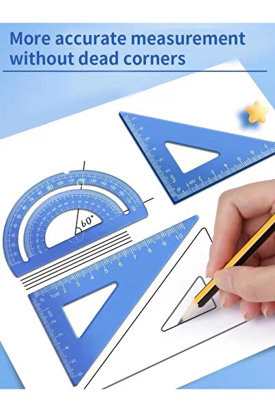 Choice 4 Pieces Metal Drawing Set Storage Box Student Measuring Ruler Set Multifunction Set