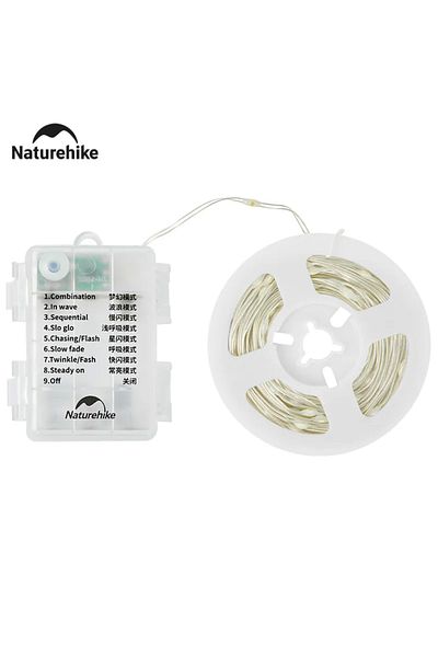 Naturehike 10m 10m Camping String Light Ip44 Waterproof 8 Modes Atmosphere Party Lighting Warning St