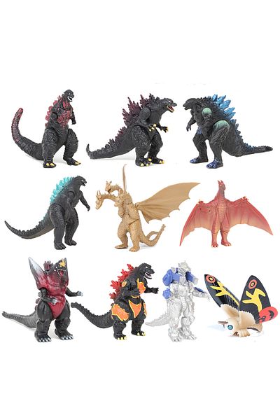 Choice Pack By Bag 01 10pcs/set Movie Gojira Godzilla Pvc Figure Model Toys