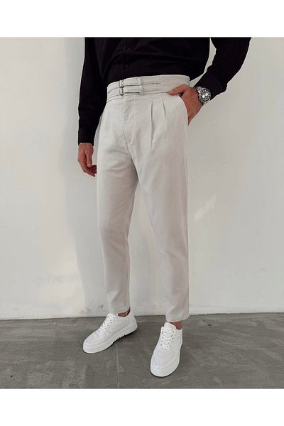 MODA Gabardin Classic Italian Design Double Belt Pant
