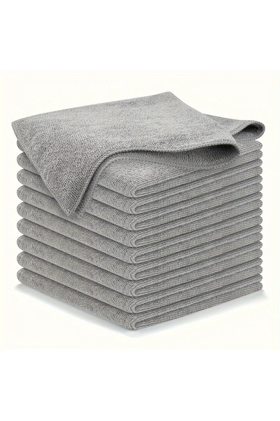 Choice 10pcs 5/10/20pcs Kitchen Towel, Ultra-fine Fiber Light Gray Cleaning Cloth Set, Absorbent, Soft And