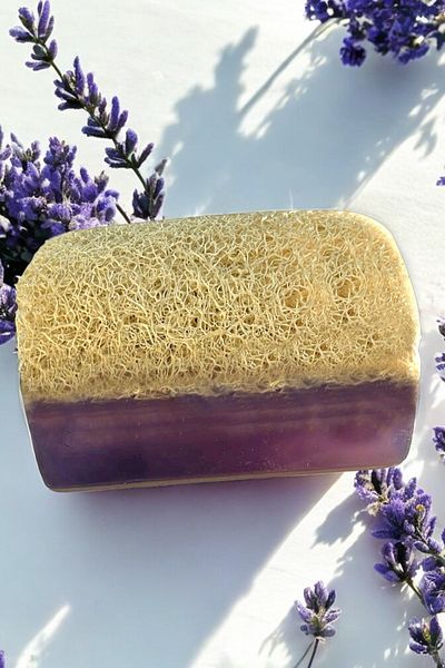 EM AMANOS BEAUTY Natural Pumpkin Fiber Lavender Extract Soap Supports Skin Regeneration Calms Skin Relieves Stress