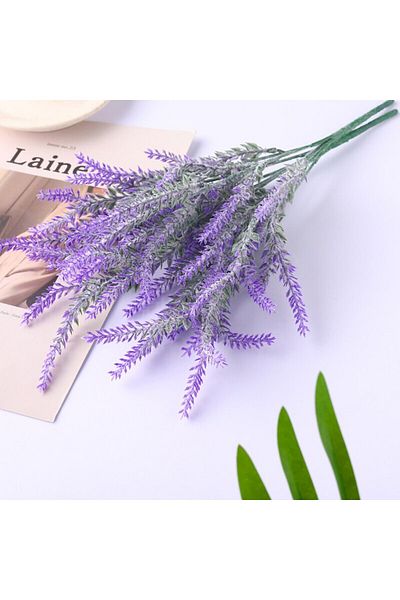 Choice China 38cm Purple Artificial Flowers Flocked Resistant Lavender Bundle Fake Plants Wedding Bridle Bo