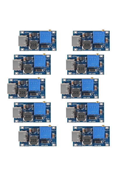 Choice 2A 10 قطع من النوع C 10 قطع MT3608 وحدة رفع الجهد القابلة للتعديل منظم الجهد قابس Micro USB Type-c 2V-24