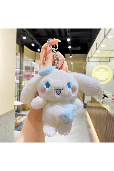Choice A Sanrio Cinnamoroll Plush Doll Keychain Cartoon Soft Stuffed Plushies Key Ring Bag Pendant Girl Gi.