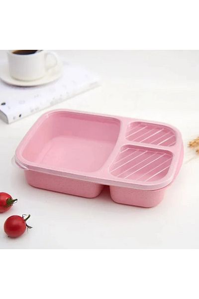 Choice 1 Pink Separate Lunch Box Portable Bento Box Lunchbox Leakproof Food Container Microwave Oven Dinner