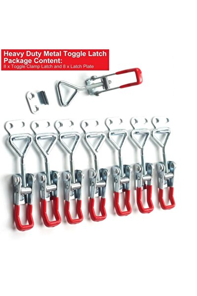 Choice صندوق أدوات قابل للتعديل مكون من 8 قطع باللون الأحمر مزود بمزلاج معدني...