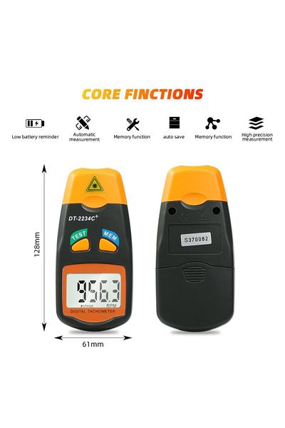 Choice Type A Kebidumei Digital Laser Tachometer Hour Meter Diagnostic Tool Non-contact Motor Lathe Speed G