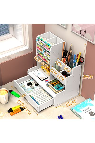 Choice DIY Space-Saving Large-Capacity Pen Holder Office Supplies Storage Stationery Box Student School ...