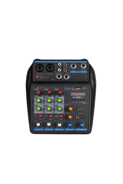 Choice 4 Channel Mixer DJ Mixing Console with Bluetooth 48V Phantom Power Monitor Karaoke System USB Mix...