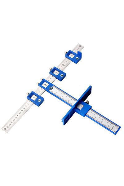 Deli Blue Woodworking Drill Punch Locator Jig Drill Guide Cabinet Handle Knob Template Locator Hole Punch
