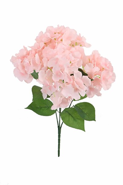 YAPAY ÇİÇEK DERYASI Yapay Çiçek 5 Dal Ortanca Demeti Acık Pembe vazo Balkon E...