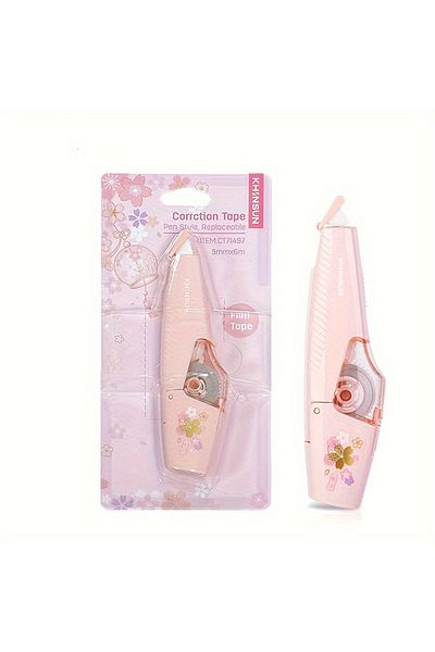 Choice Pink Khinsun School Correction Tape With Refill Pen Style White Out Corrector Easy Replaceable Corre
