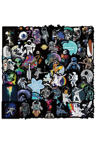 Choice 50pcs 50pcs Outer Space Astronaut Graffiti Stickers Cartoon Diy Skateboard Fridge Motorcycle Luggage