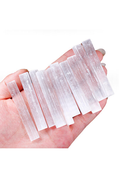 Choice Runyangshi 10pcs Natural  Selenite Crystal Stick Chips Gypsum white Qu...