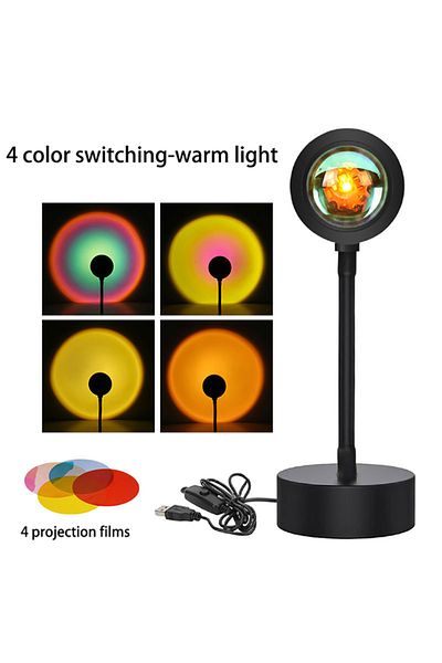XIWANGFIRE Four Kinds Of Lights Nightlight Led Sunset Lamp Nightlights Usb Projector Birthday Party Decoration
