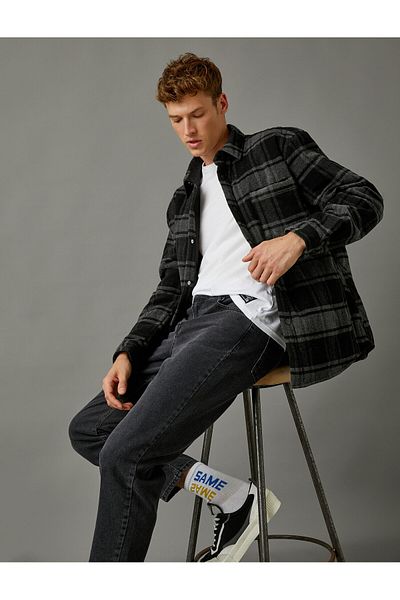 Koton Plaid Jacket Cotton