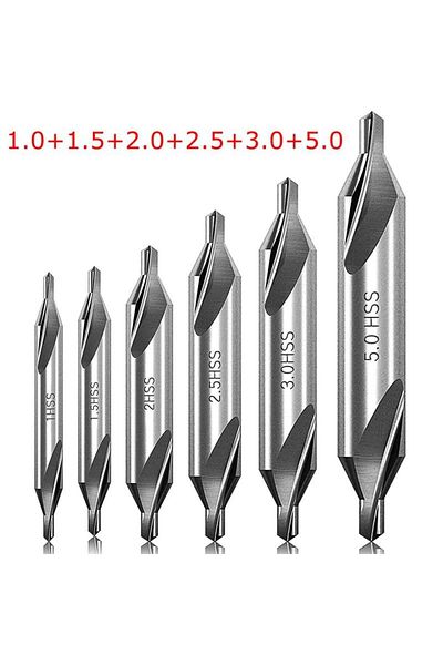 Choice 7pcs 7pcs 1/1.5/2/2.5/3/4/5 Center Drill Bits Set,60-degree Angle Center Drill Bits Kit Countersink